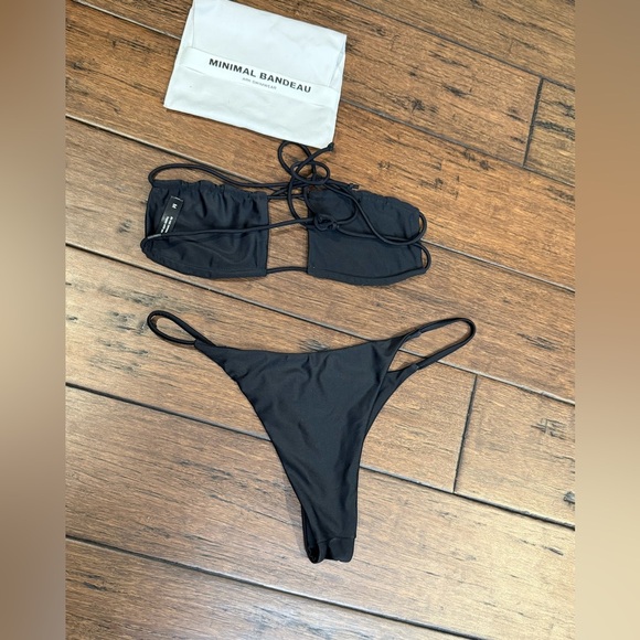 ARK Swimwear Black Bandeau Bikini Set top/bottom size Medium - Picture 4 of 9